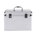 2-Layer Aluminum Alloy Lockable Storage Box with Carry Handle, Portable Organizer Case for First Aid Supplies, Medications and Household Items